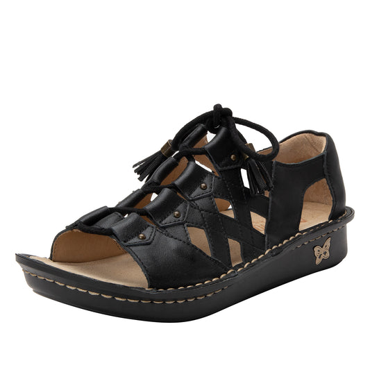 Black Gladiator Sandal with Comfort features